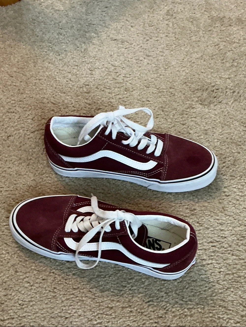 Vans Men's Sneakers Maroon and Cream